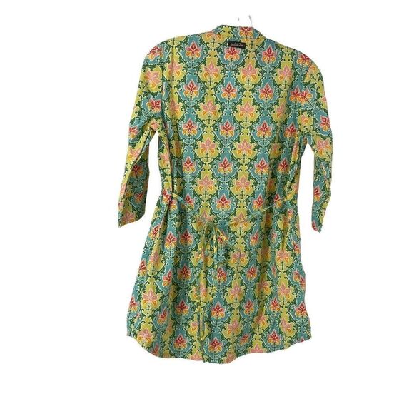 Matilda Jane Tunic Green Acres Size XS 3/4 Sleeve Button Up Belted Preppy Blouse - Picture 2 of 10